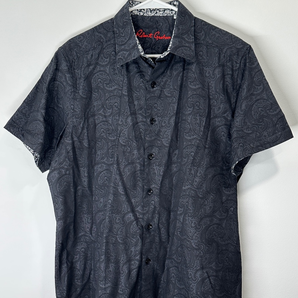 Robert Graham Men's Paisley‎ Button Up Short Sleeve Shirt - Large